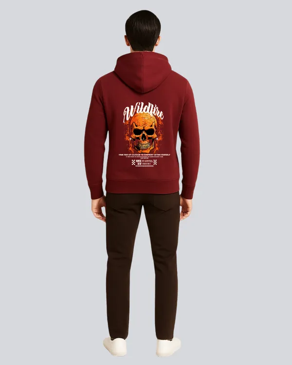 Maroon_Cotton_Skull_Wildfire_Printed_Hoodie_For_Men