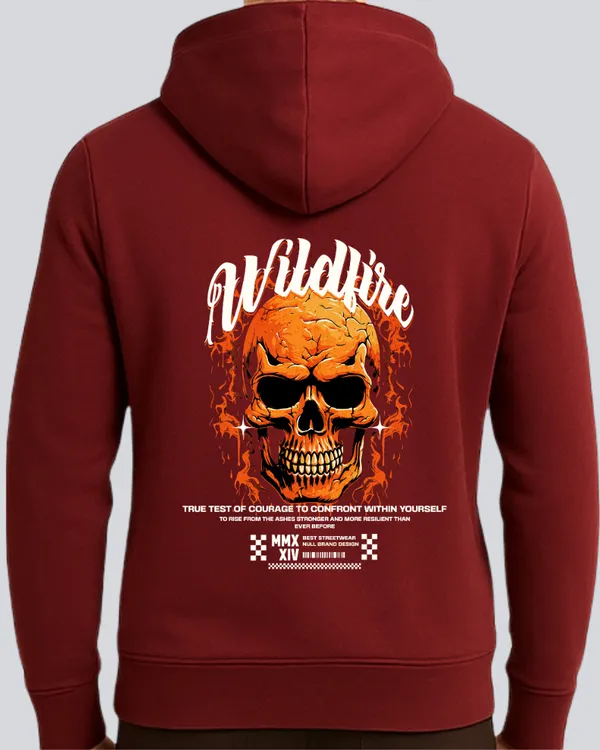 Maroon_Cotton_Skull_Wildfire_Printed_Hoodie_For_Men