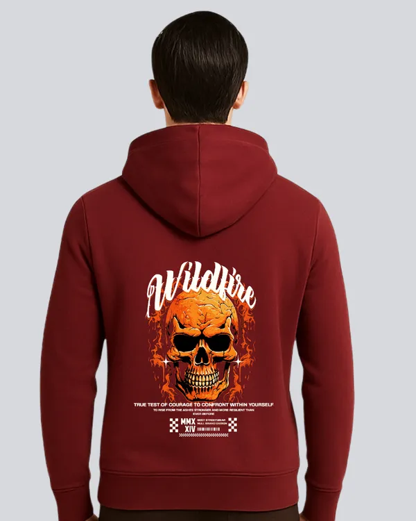 Maroon_Cotton_Skull_Wildfire_Printed_Hoodie_For_Men