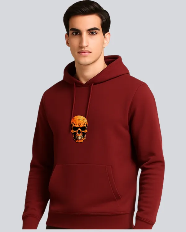 Maroon_Cotton_Skull_Wildfire_Printed_Hoodie_For_Men