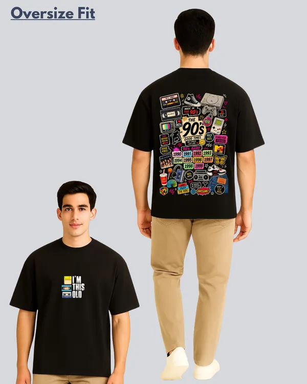 Printed_90s_Old_kid_Streetwear_Black_Oversize_Fit_T-Shirt_For_Men