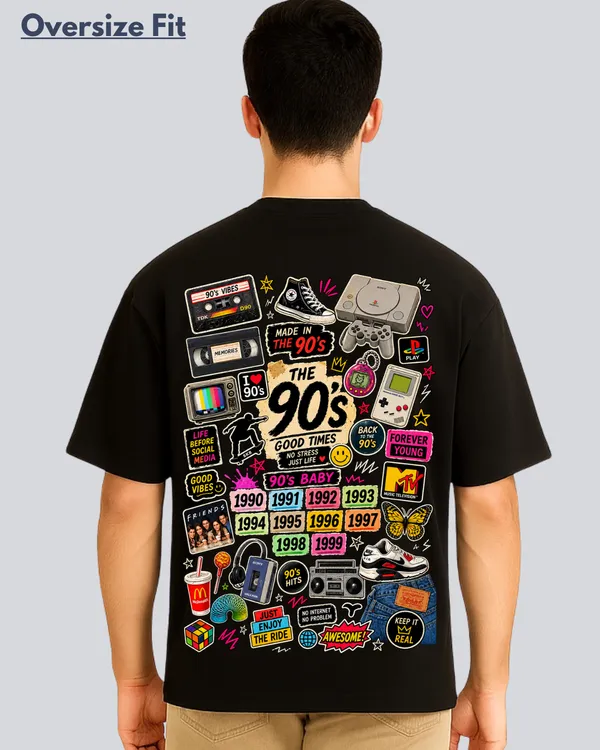 Printed_90s_Old_kid_Streetwear_Black_Oversize_Fit_T-Shirt_For_Men