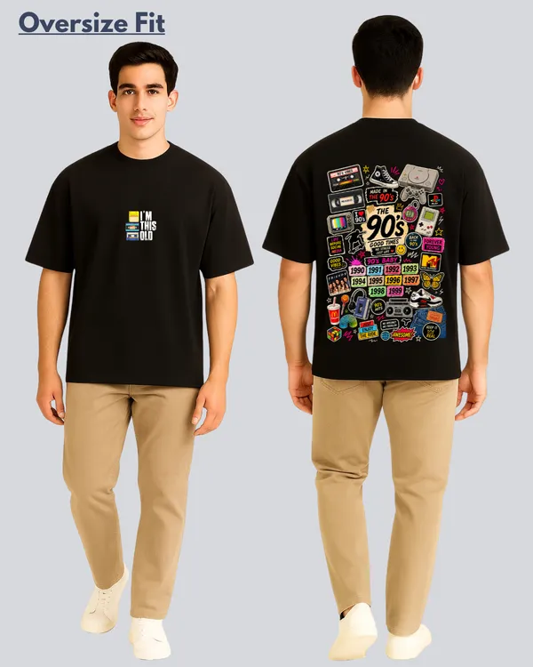Printed_90s_Old_kid_Streetwear_Black_Oversize_Fit_T-Shirt_For_Men
