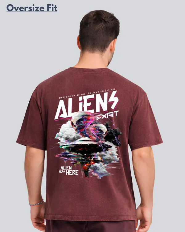 Printed_Aliens_Maroon_Acidwash_Oversize_Streetwear_T-Shirt_For_Men
