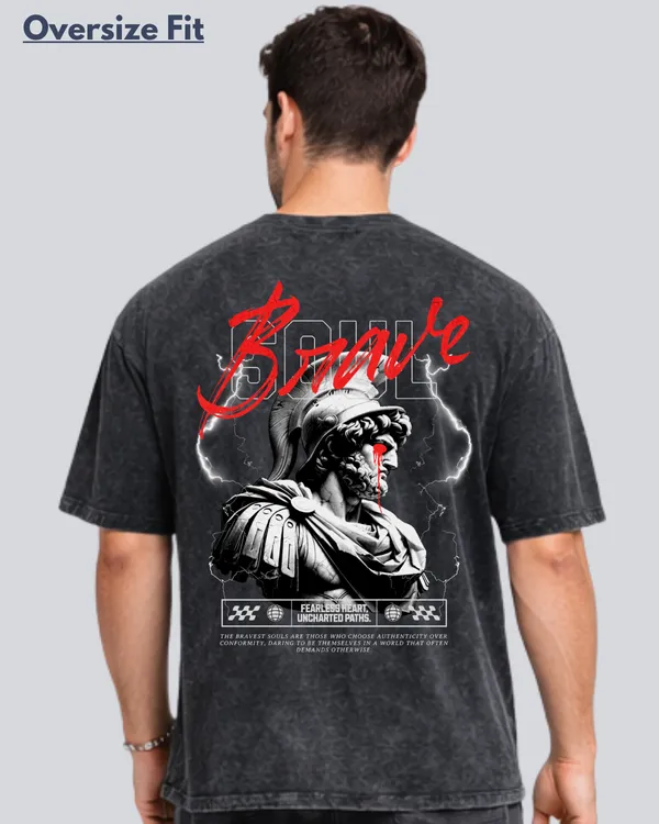 Printed_Bravery_Black_Acidwash_Oversize_Streetwear_T-Shirt_For_Men