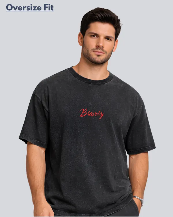 Printed_Bravery_Black_Acidwash_Oversize_Streetwear_T-Shirt_For_Men
