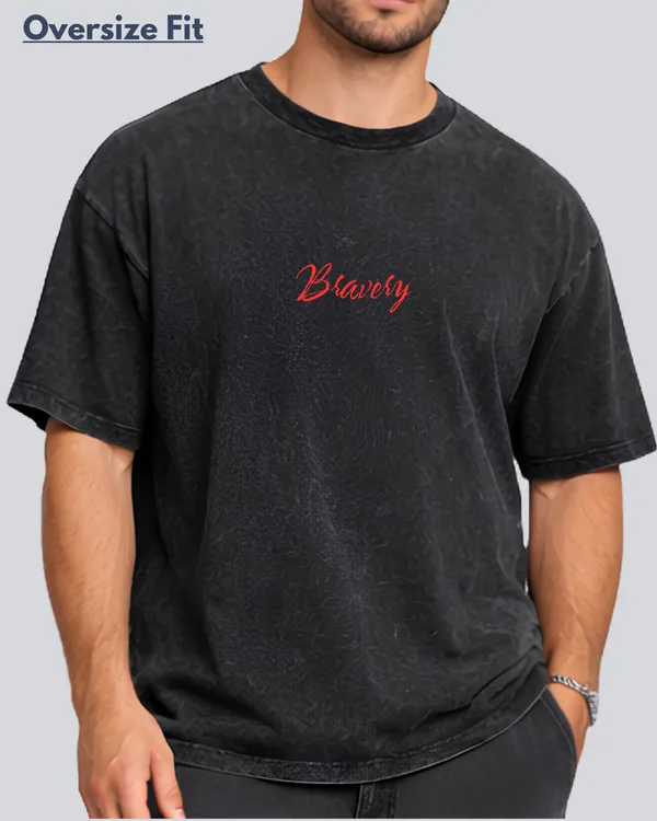 Printed_Bravery_Black_Acidwash_Oversize_Streetwear_T-Shirt_For_Men