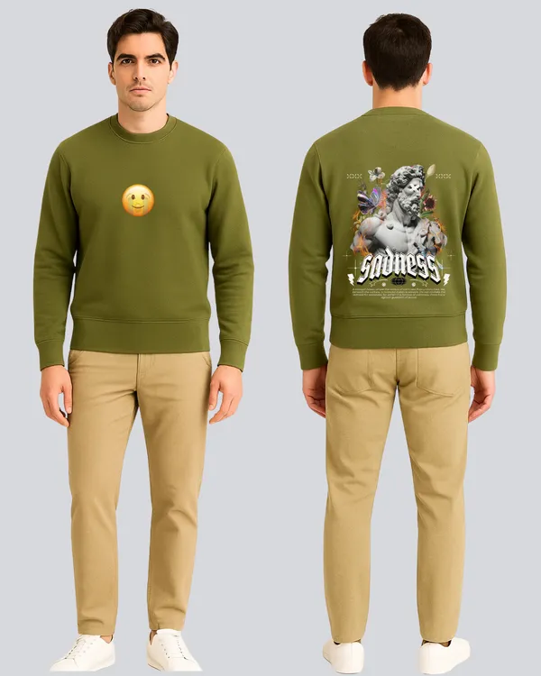 Printed_Happy_Sadness_Supreme_Olive_Green_Sweatshirt_For_Men