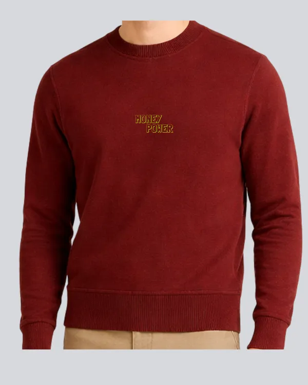 Printed_Money_Power_Supreme_Maroon__Sweatshirt_For_Men