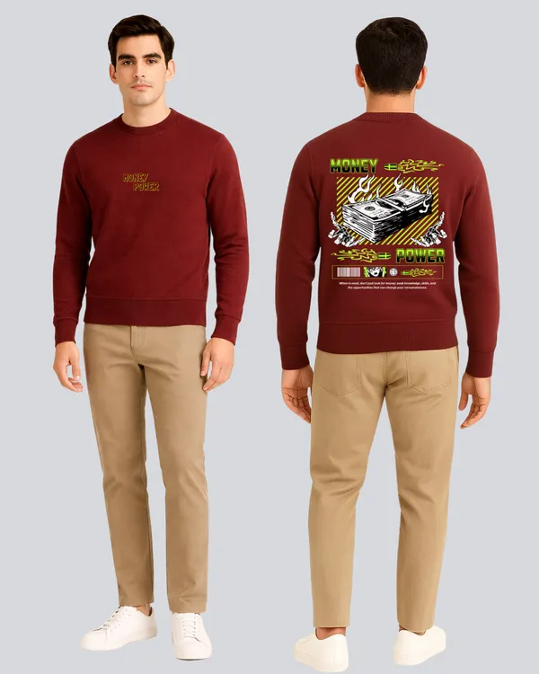Printed_Money_Power_Supreme_Maroon__Sweatshirt_For_Men