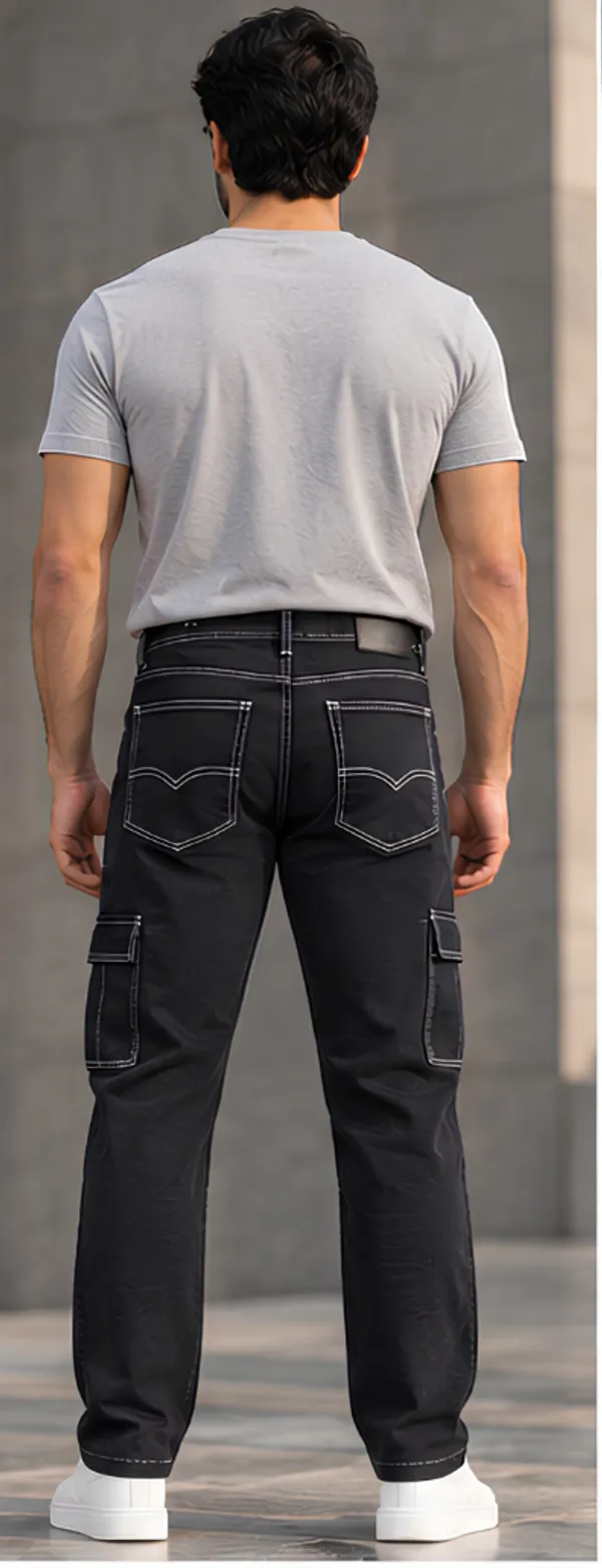 Proud_Black_with_White_Strip_Comfort_Fit_Cargo_Pants