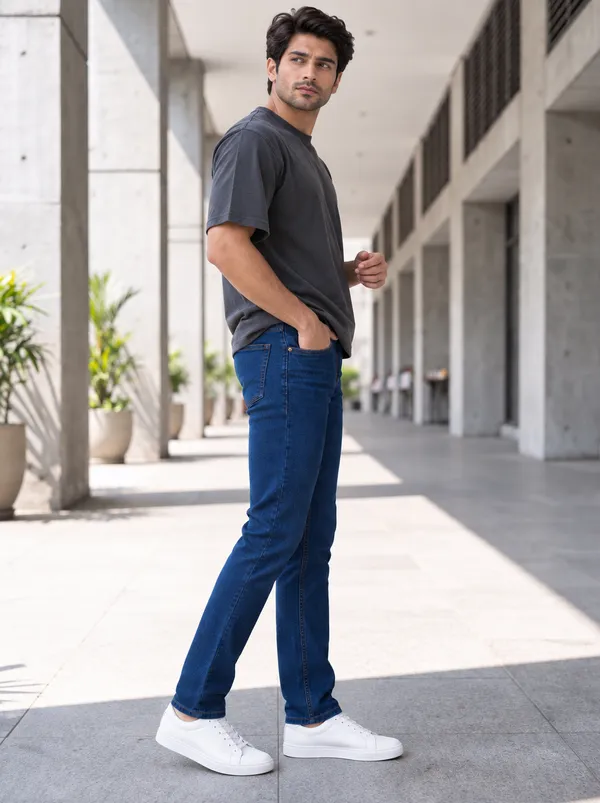 Proud_Dobby_DNX_Blue_Comfort_Fit_Jeans_for_Men
