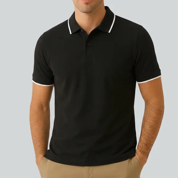 Black_Cotton_Premium_Fit_Polo_T-Shirt_For_Men