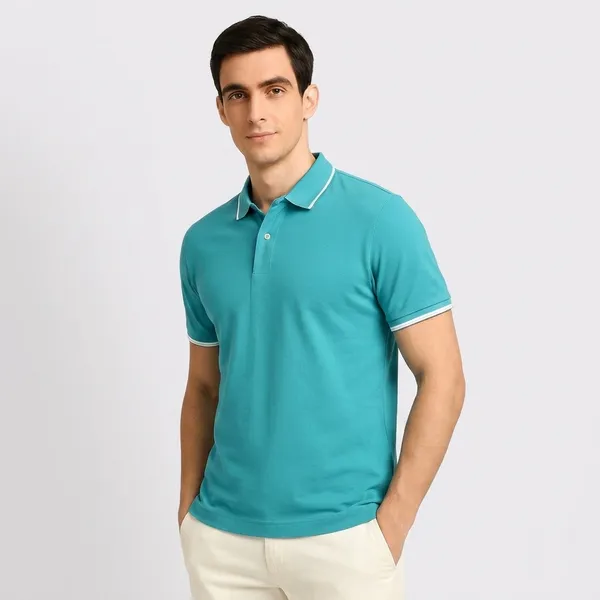 Aqua_Blue_Cotton_Premium_Plain_Polo_T-Shirt_For_Men