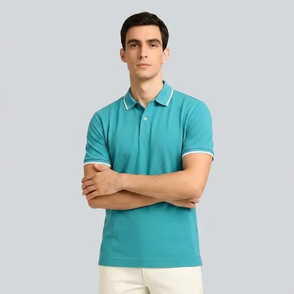 Aqua_Blue_Cotton_Premium_Plain_Polo_T-Shirt_For_Men