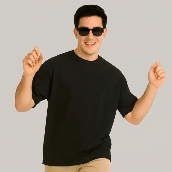 Plain_Streetwear_Black_Oversize_Fit_T-Shirt_For_Men