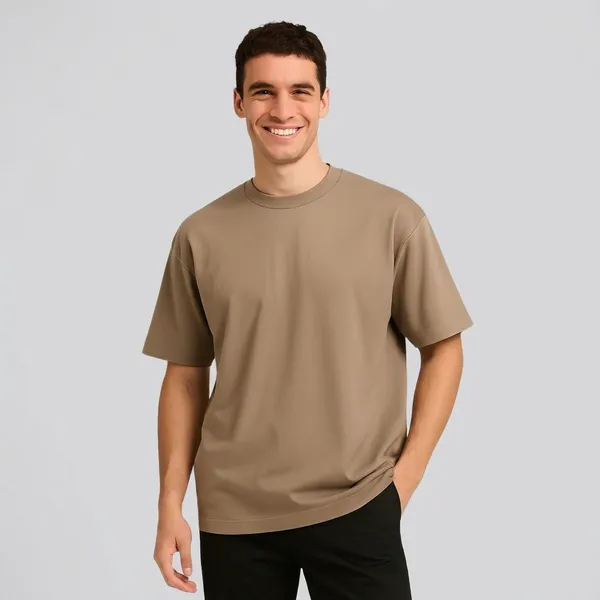 Plain_Streetwear_Biege_Oversize_T-Shirt_For_Men