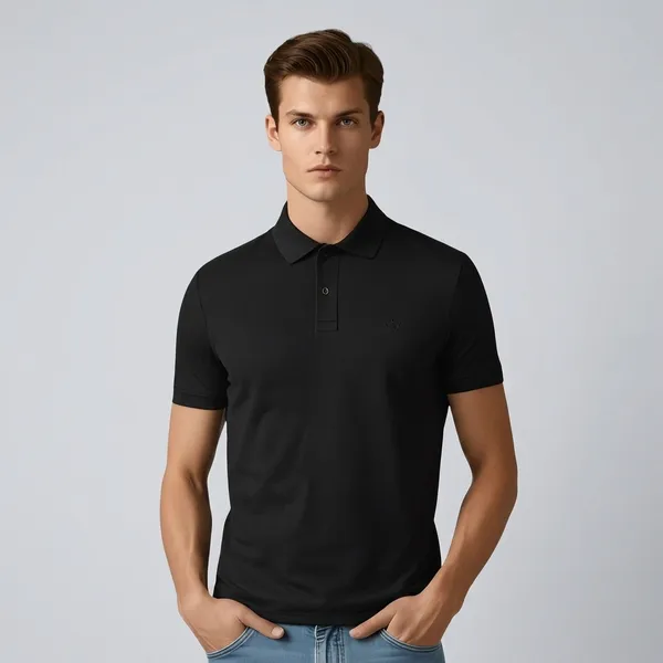 Black_Cotton_Classic_Plain_Polo_T-Shirt_For_Men