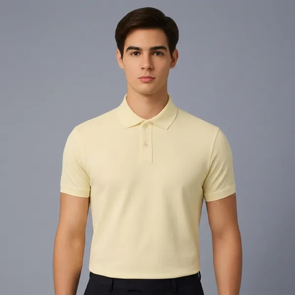 Cream_Cotton_Classic_Polo_T-Shirt_For_Men