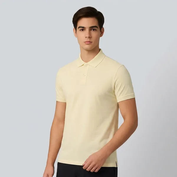Cream_Cotton_Classic_Polo_T-Shirt_For_Men
