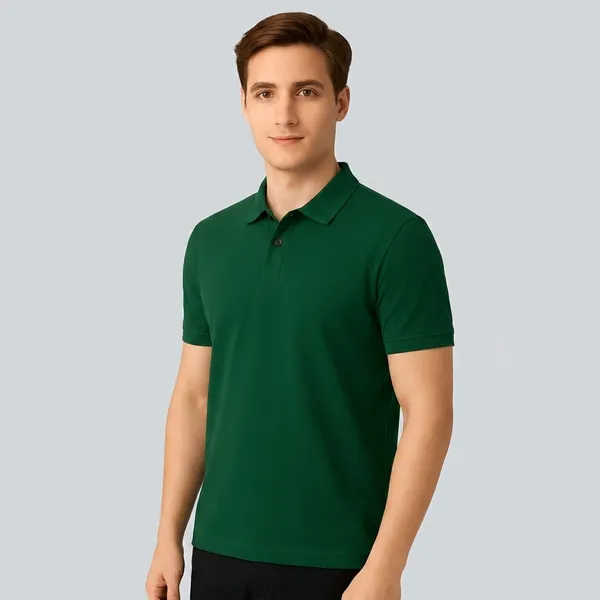 Bottle_Green_Cotton_Classic_Fit_Polo_T-Shirt_For_Men