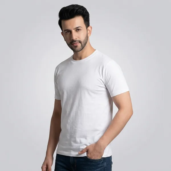 White_Cotton_Regular_Fit_Round_Neck_T-Shirt_For_Men