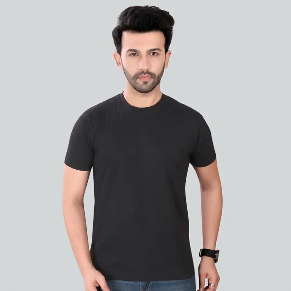 Black_Cotton_Round_Crew_Neck_T-Shirt_For_Men