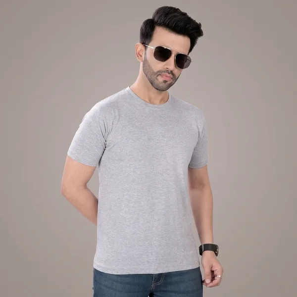 Light_Grey_Cotton_Regular_Fit_Round_Neck_T-Shirt_For_Men