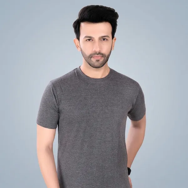 Dark_Grey_Cotton_Round_Neck_T-Shirt_For_Men