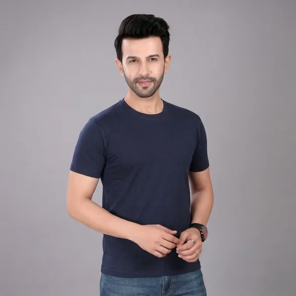 Navy_Blue_Cotton_Round_Neck_T-Shirt_For_Men