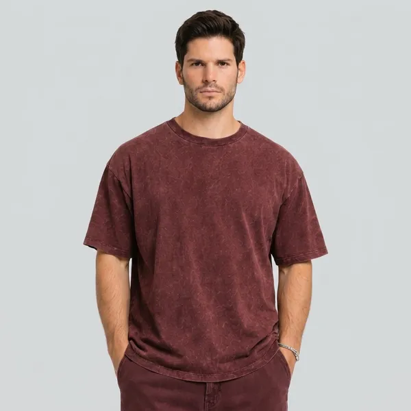 Plain_Acid_Wash_Maroon_Oversize_Streetwear_T-Shirt_For_Men