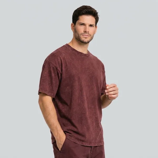 Plain_Acid_Wash_Maroon_Oversize_Streetwear_T-Shirt_For_Men