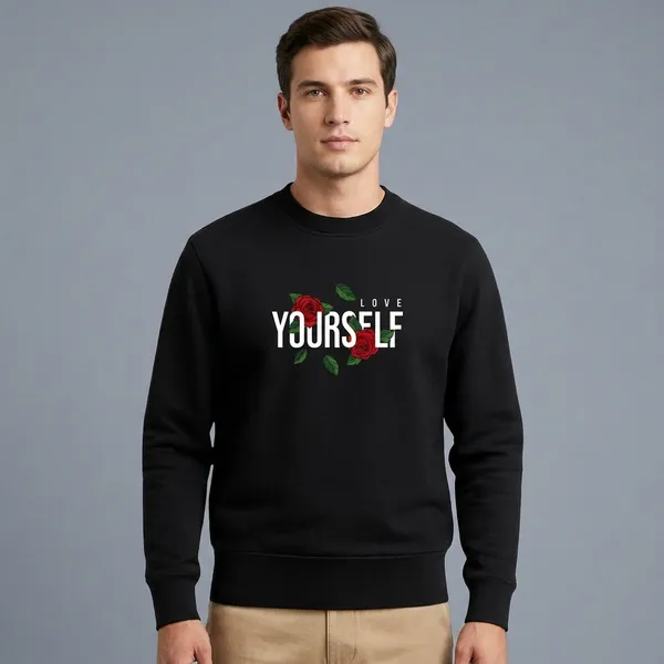 Printed_Love_Yourself_Supreme_Black_Sweatshirt_For_Men