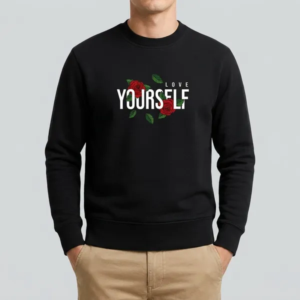 Printed_Love_Yourself_Supreme_Black_Sweatshirt_For_Men