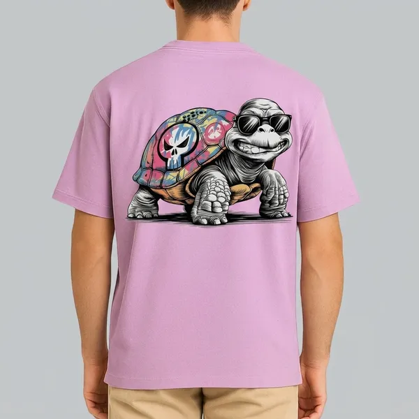 Printed_Fast_&_Furious_Streetwear_Lavender_Oversize_T-Shirt_For_Men