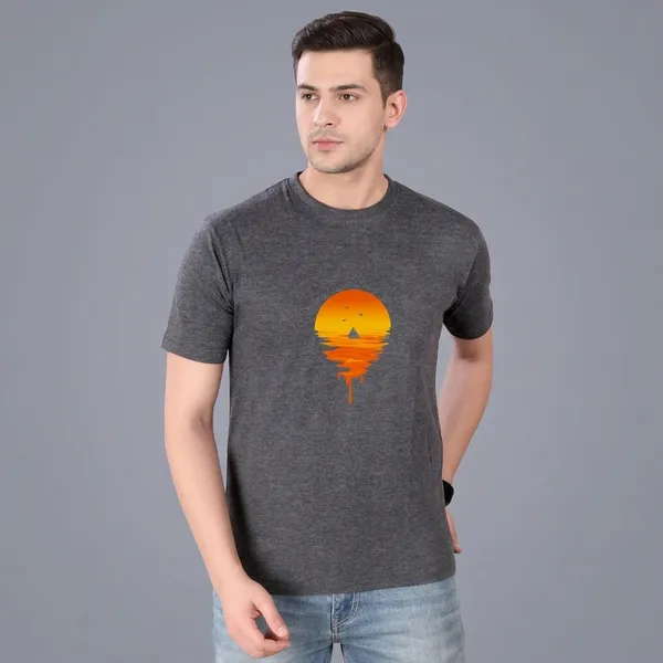 Dark_Grey_Cotton_Printed_Round_Crew_Neck_T-Shirt_For_Men