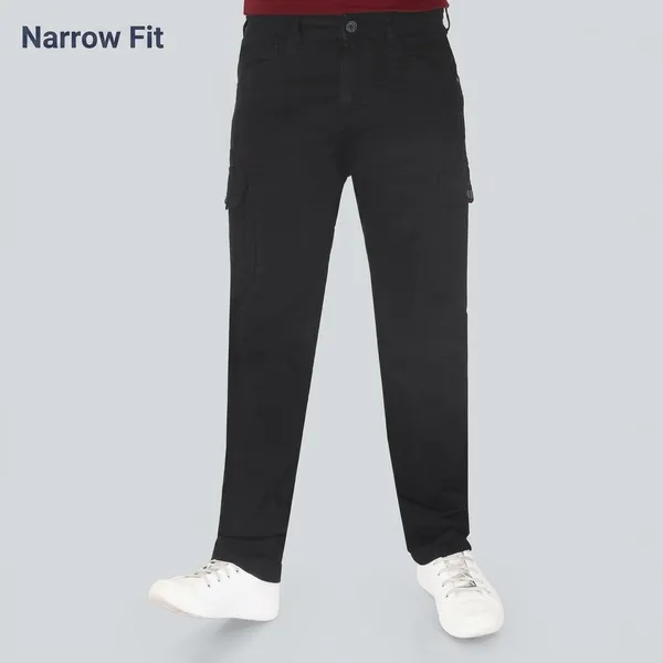 Black_Cotton_Narrow_Fit_Cargo_Pants_For_Men