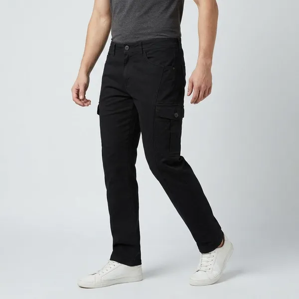 Black_Cotton_Narrow_Fit_Cargo_Pants_For_Men
