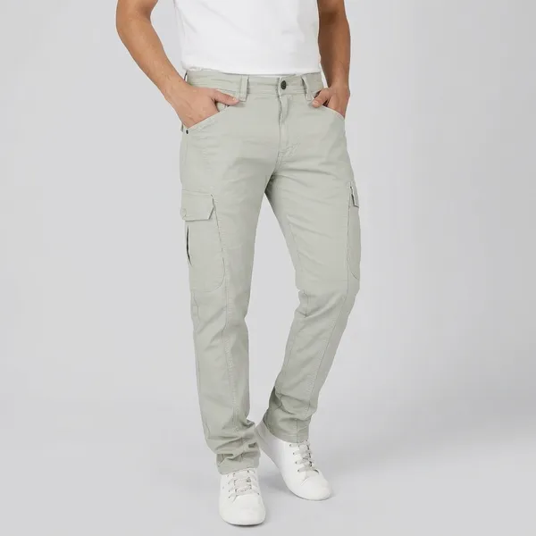 Light_Fawn_Cotton_Narrow_Fit_Cargo_Pants_For_Men