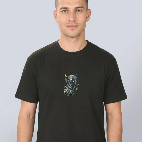 Printed_Space_Hourglass_Black_Round_Crew_Neck_T-Shirt_For_Men