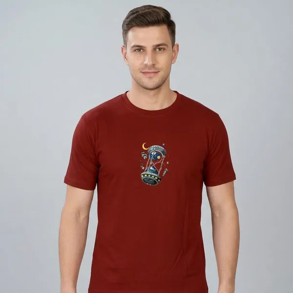 Maroon_Cotton_Printed_Space_Hourglass_Round_Neck_T-Shirt_For_Men