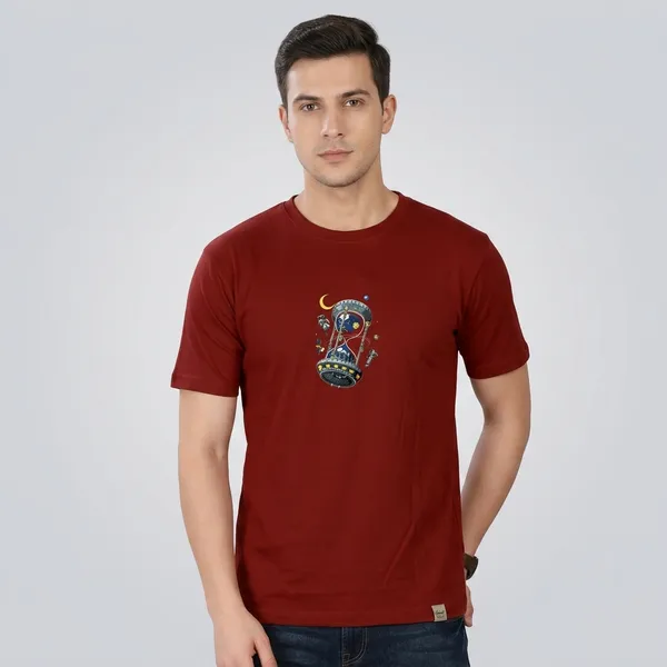 Maroon_Cotton_Printed_Space_Hourglass_Round_Neck_T-Shirt_For_Men