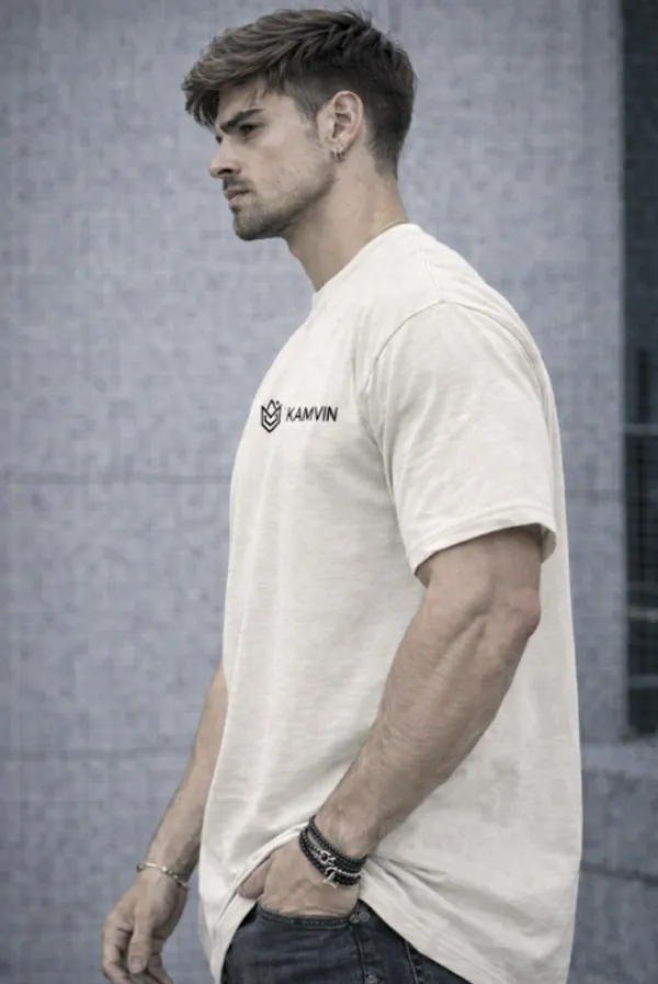 Cream_Cotton_Oversized_Sunset_Chaser_Graphic_T-Shirt_For_Men