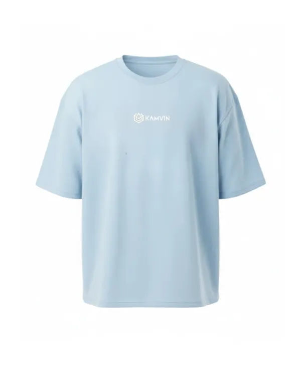 Light_Blue_Cotton_Blend_Oversized_Crew_Neck_T-Shirt_For_Men