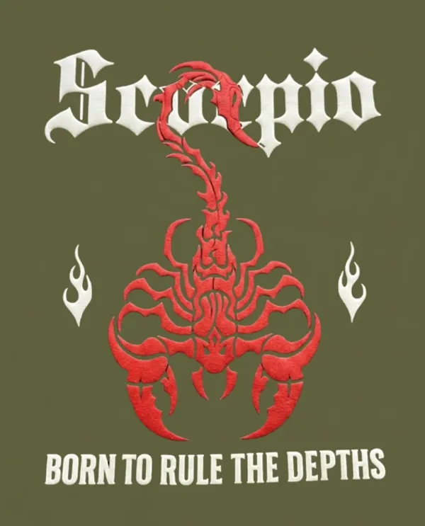 Olive_Green_Cotton_Oversized_Scorpio_Graphic_T-Shirt_For_Men