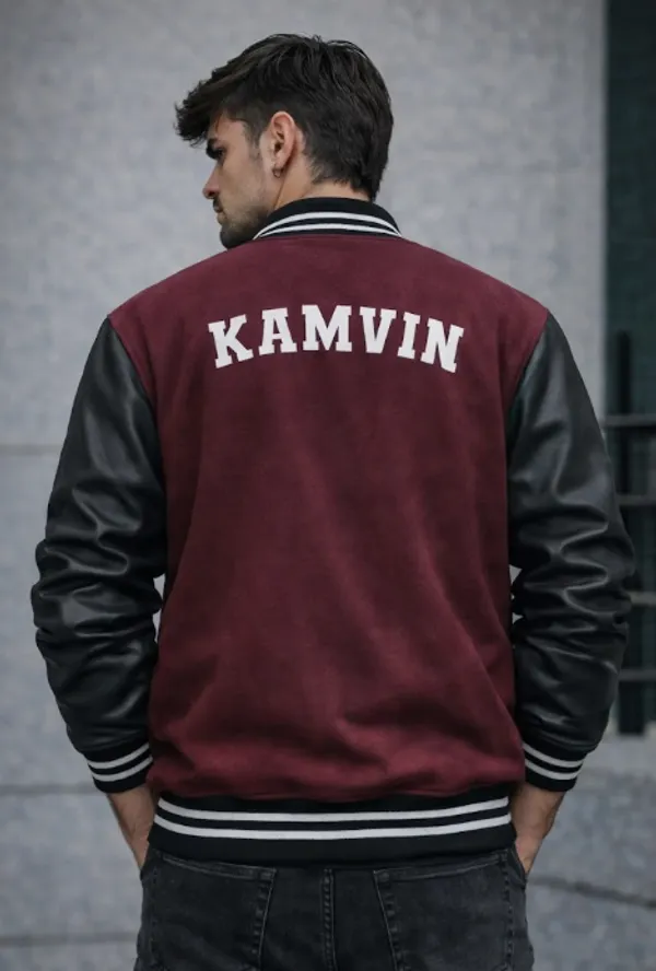 Maroon_Faux_Leather_Fleece_Varsity_Jacket_For_Men