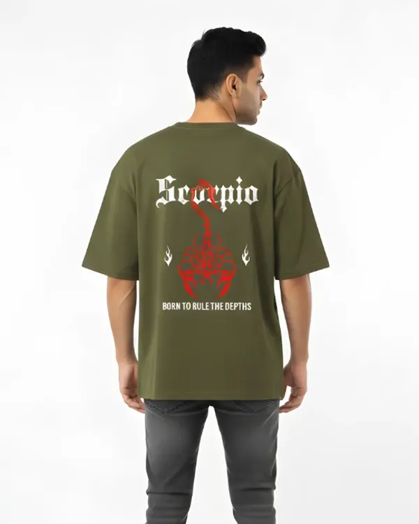 Olive_Green_Cotton_Oversized_Scorpio_Graphic_T-Shirt_For_Men