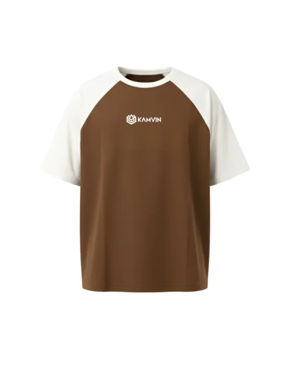 Brown_Cream_Cotton_Raglan_Sleeve_T-Shirt_For_Men