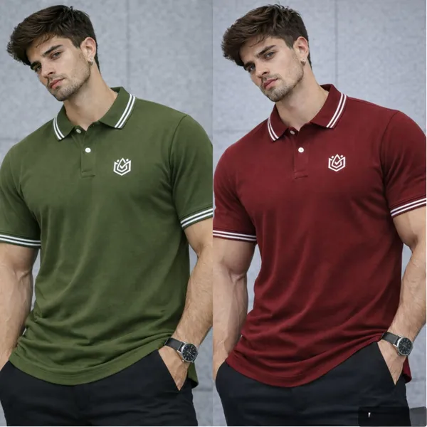 Multicolor_Cotton_Collar_T-Shirt_For_Men_Combo_Set_Pack_Of_2