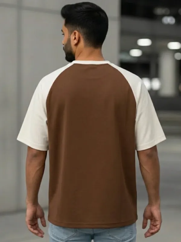 Brown_And_White_Cotton_Oversized_Donut_Graphic_T-Shirt_For_Men